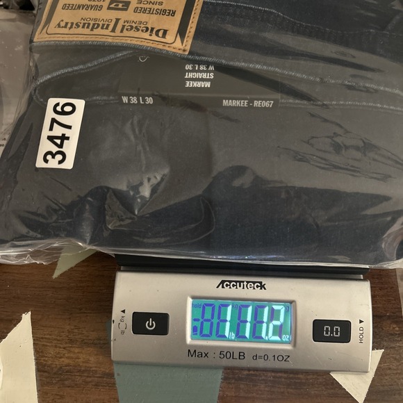 Diesel Industry Jeans Mens 38x30 Markee Straight Dark Wash Button Fly 5 Pocket - Picture 15 of 15